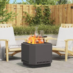 ZNTS Smokeless Fire Pit Black 58x58x51 cm Steel 858974