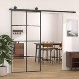 Sliding Door Black 102.5x205 cm ESG Glass and Aluminium 151674
