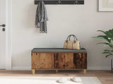 Hall Bench Old Wood 80 x 38 x 46 cm Engineered Wood and Fabric 891534