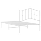 Metal Bed Frame without Mattress with Headboard White 100x190cm 373832