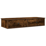 Wall Shelf with Drawers Smoked Oak 100x37.5x19 cm Engineered Wood 859963