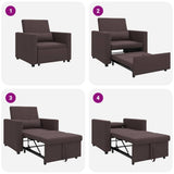 Pull out Sofa Bed Single Dark brown 90 x 165 x 87 cm Fabric 42002688