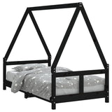 Kids Bed Frame Black 80x160 cm Solid Wood Pine 834461