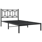 Bed Frame Black Steel Single Rectangular Modern Durable 376124