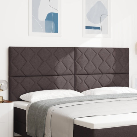 ZNTS LED Headboard Diamond Blocks Design Dark Brown 200 cm Fabric 3338556