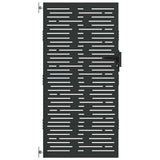 Garden Gate with Lock Black 85 x 200 cm Powder-coated steel 42015878