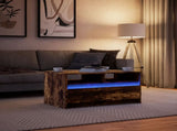 Coffee Table with LED Lights Smoked Oak Engineered Wood 851995