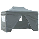 Professional Folding Party Tent with 4 Sidewalls 3x4 m Steel Anthracite 48897