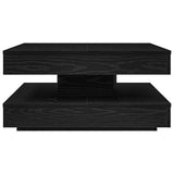 Coffee Table 360-Degree Rotatable Black 70x70x34.5 cm 858480