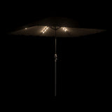 Garden Parasol with LEDs and Steel Pole Brown 248x248x248 cm 4005117