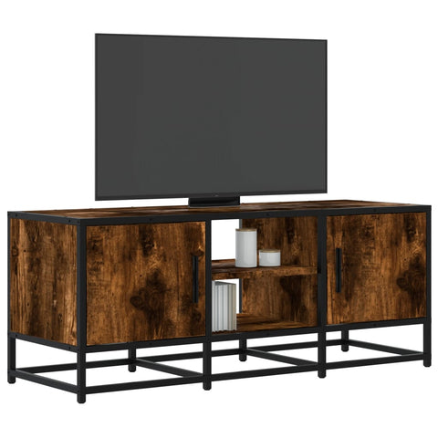 ZNTS TV Cabinet Smoked Oak 100x35x41 cm Engineered Wood and Metal 848836