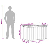 Outdoor Storage Box Wood 109 x 67 x 65 cm Galvanised Steel 42039092