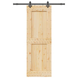 Sliding Door NARVIK Natural and Black 80 x 210 cm 3445324