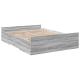 Bed Frame with Drawers without Mattress Grey Sonoma 120x200 cm 3280305