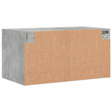 Wall Cabinet with Glass Doors Concrete Grey 68.5x37x35 cm 836503