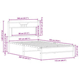 Bed Frame without Mattress Smoked Oak 107x203 cm Engineered Wood 4106886