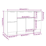 Sideboards 3 pcs Brown Oak Engineered Wood 3115835