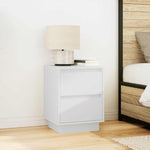 ZNTS Bedside Cabinet with LED Lights White 38x34x50 cm 861283