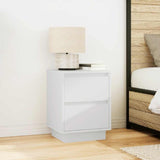 ZNTS Bedside Cabinet with LED Lights White 38x34x50 cm 861283