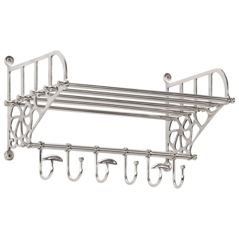 ZNTS Luggage Rack with Coat Hangers Wall Mounted Aluminium 357832