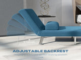 Single Velvet-Feel Sleeper Chair - Blue T3398P344449