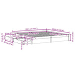 ZNTS Bed Frame without Mattress White 180x200 cm Super King Solid Wood Pine 3301669