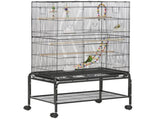 Large Bird Cage Budgie Cage with Stand, Toys, Wheels, Accessories, Storage Shelf for Canaries, T3398P349818