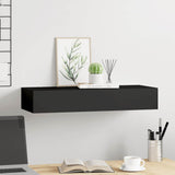 Wall-mounted Drawer Shelf Black 60x23.5x10cm MDF 330257