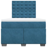 Box Spring Bed with Mattress Blue 120x200 cm Velvet 3290898