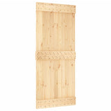 Sliding Door with Hardware Set 90x210 cm Solid Wood Pine 3202974