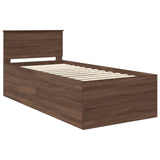 Bed Frame with Headboard Brown Oak 75 x 190 cm Engineered Wood 3408633