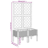 Garden Planter with Trellis Blue Grey 80x40x142 cm PP 367921