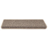 Stair Mats Self-adhesive Sisal-Look 15 pcs 65x21x4 cm Dark Beige 326890