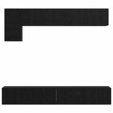 TV Cabinet Set 5 pcs Black Oak Engineered Wood 3393196