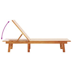 ZNTS Sun Lounger Cream Solid Wood Acacia and Textilene 4008412