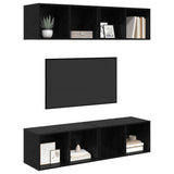 TV Cabinet Set 4 pcs Black Oak 37 x 37 x 72 cm Engineered Wood 3393532