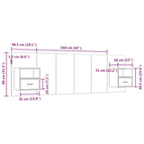 Bed Headboard with Cabinets Sonoma Oak Engineered Wood 3115718