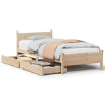 ZNTS Bed Frame without Mattress 100x200 cm Solid Wood Pine 3309776