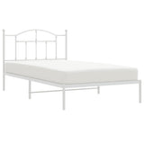 Metal Bed Frame without Mattress with Headboard White 107x203cm 353484