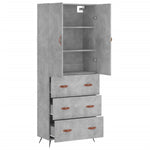 Highboard Concrete Grey 69.5x34x180 cm Engineered Wood 3195823