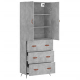 Highboard Concrete Grey 69.5x34x180 cm Engineered Wood 3195823