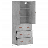 Highboard Concrete Grey 69.5x34x180 cm Engineered Wood 3195823