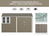 8 x 6 ft Galvanised Garden Shed, Outsoor Metal Storage Shed with Double Doors Window Air Vents for T3398P318755