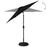 Garden Parasol with LED Lights 230 x 230 cm Polyester Black 42036254
