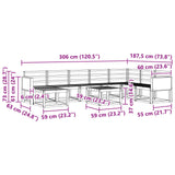 Outdoor Sofa Set 9 pcs Natural Solid Acacia Wood 3385460