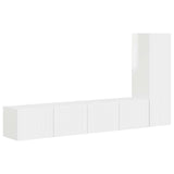 TV Cabinet Set 3 pcs High Gloss White Engineered Wood 3408992