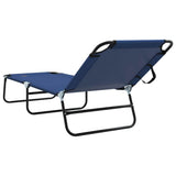Folding Sun Lounger 2 pcs Blue 188 x 57 x 86.5 cm Polyester 42003146