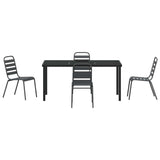 Garden Dining Set 5 pcs Anthracite Powder-Coated Steel 3379299