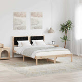 Bed Frame with Headboard Black 140 x 200 cm Solid Pine Wood 878186