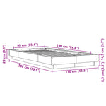 Bed Frame without Mattress Brown Oak 90x190 cm Single 3281244